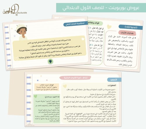 عروض مادة القرآن الكريم - أول ابتدائي - الفصل الدر...