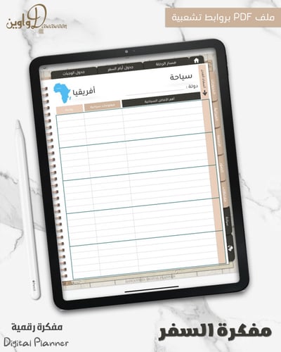 مفكرة السفر ( غلاف الخريطة )