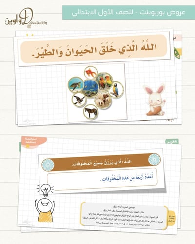 عروض مادة التوحيد- أول ابتدائي - الفصل الدراسي الأ...