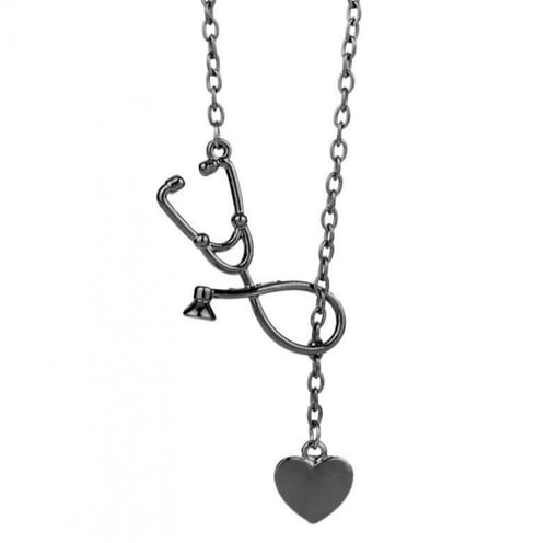 سلسال بتصميم سماعة طبية + قلب، يتوفر 4 ألوان