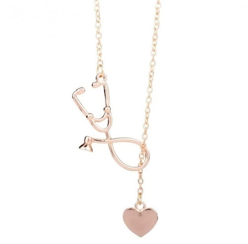 سلسال بتصميم سماعة طبية + قلب، يتوفر 4 ألوان