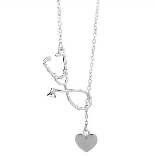 سلسال بتصميم سماعة طبية + قلب، يتوفر 4 ألوان