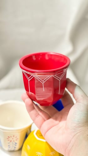 كوب الفنجال - احمر