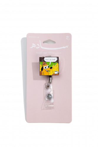 مثبت بطاقة this is fine badge reel