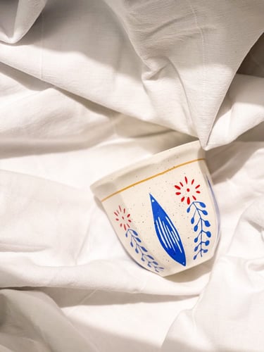 كوب الفنجال - ابيض