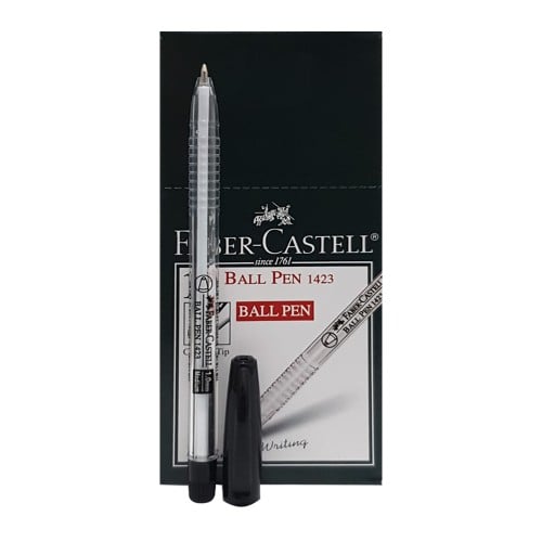 بكت 10 أقلام حبر جاف اللون الأسود صناعة مليزي فيبر...