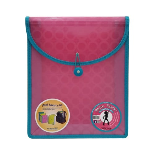 ملف جيب واحد حلقة مطاط حجم A4 اللون الوردي فولدرمي...