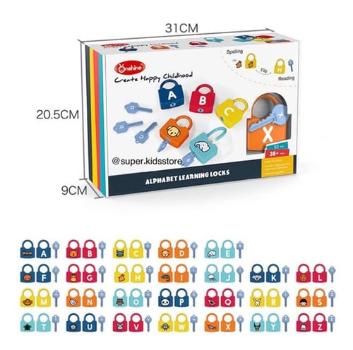 مطابقة الأقفال والمفاتيح - الحروف الإنجليزية ABC