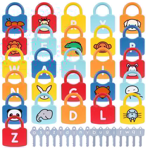 مطابقة الأقفال والمفاتيح - الحروف الإنجليزية ABC