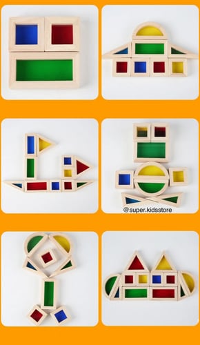 المكعبات الخشبية الملونة