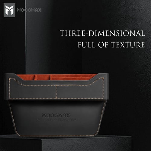 موج ماكس - صندوق ومنظم تخزين للسيارة، جلد، اسود