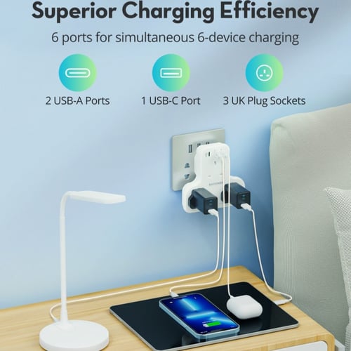 شاحن جداري راف باور بايونير 3 مداخل طاقه ثلاثيه مع...