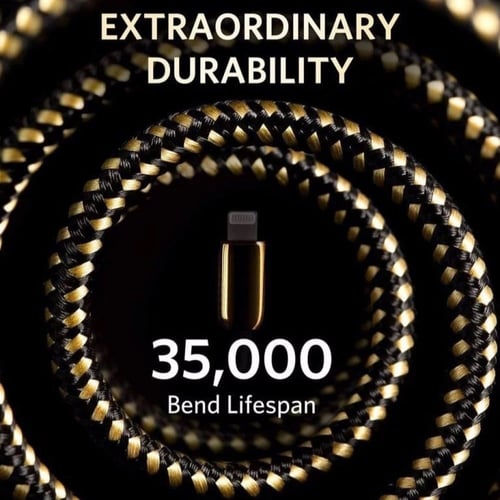 انكر - كيبل ايفون بي دي بطول 1.8 متر مطلي ذهب عيار...