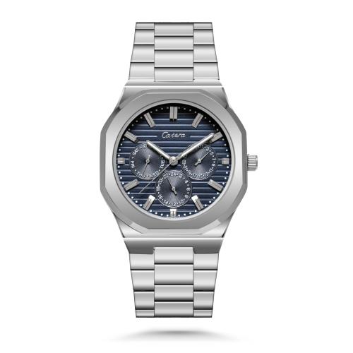 ساعة رجالية فاخرة ستيل بتصميم عصري أنيق بلون فضي