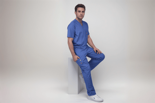 Scrub Lion's den - Royal Blue