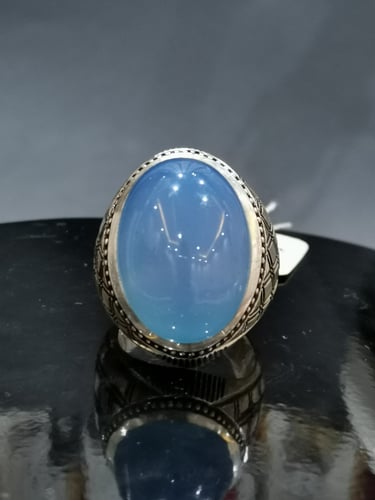 خاتم الفضة بحجر عقيق الخرساني بصياغة الأستاذ امين...