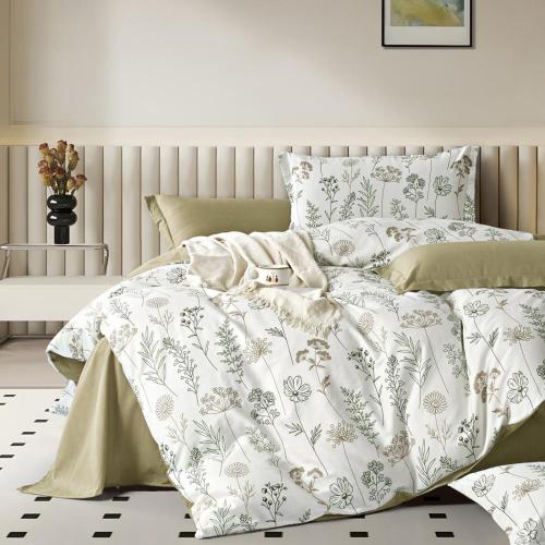 Summer cotton bed covers, 5 pieces, olive green