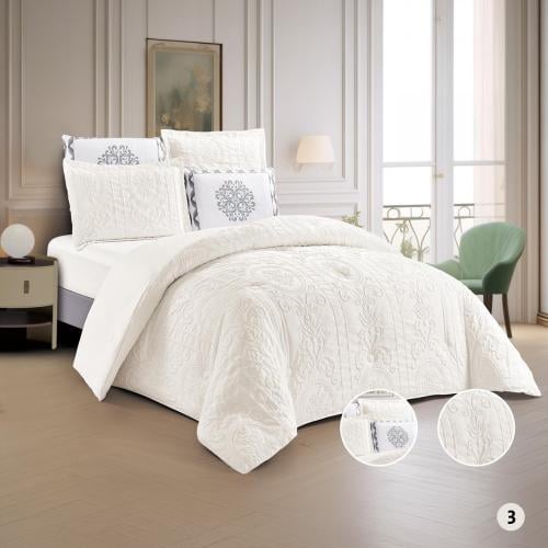 Embroidered tablecloth for two, 6 pieces