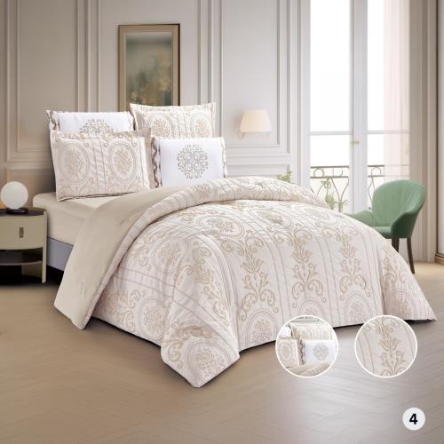 Embroidered bedspread, two pieces, 6 pieces