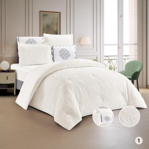 Embroidered tablecloth, two pieces, 6 pieces, FLH...