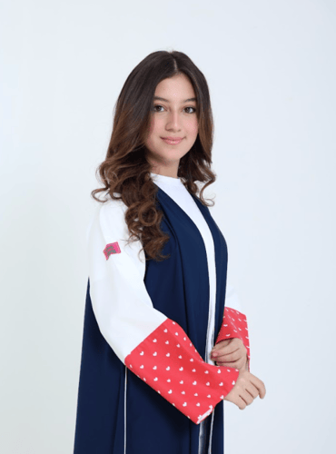 عباية كحلي بأطراف احمر K12