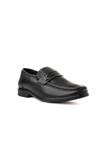 Formal shoe with woven pattern - black