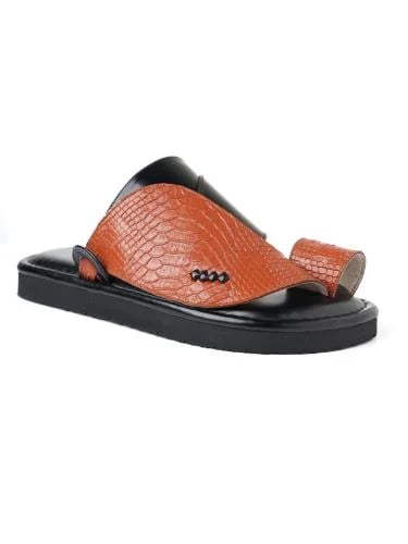 Snake leather shoe - camel