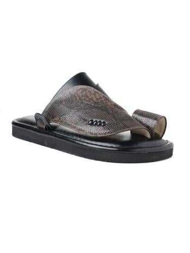 Luxury snake leather shoe - brown