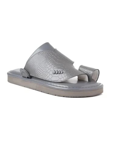 Snake skin leather oriental shoe - gray