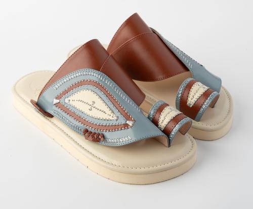 Sky blue traditional embroidered shoe
