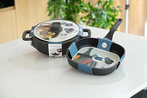 مقلاة بغطاء ومقبضين مقاس 28 – مجموعة ليو ستون بلس