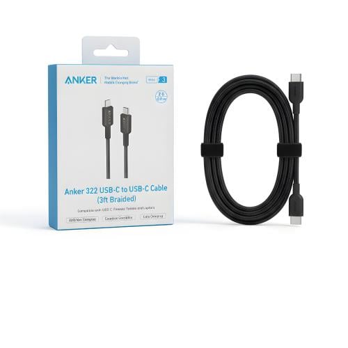 سلك شحن Anker 322 USB-C إلى USB-C بقوة 60 واط