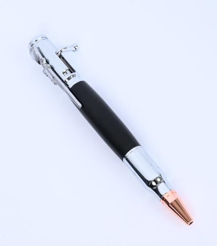 The bullet pen is decorated with black coating