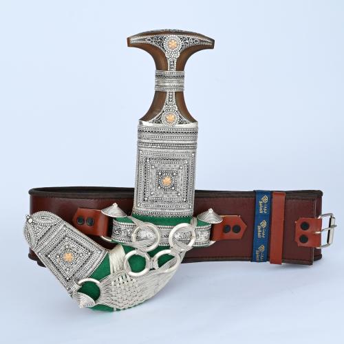 خنجر صب الدودة فضة مطعم بالذهب
