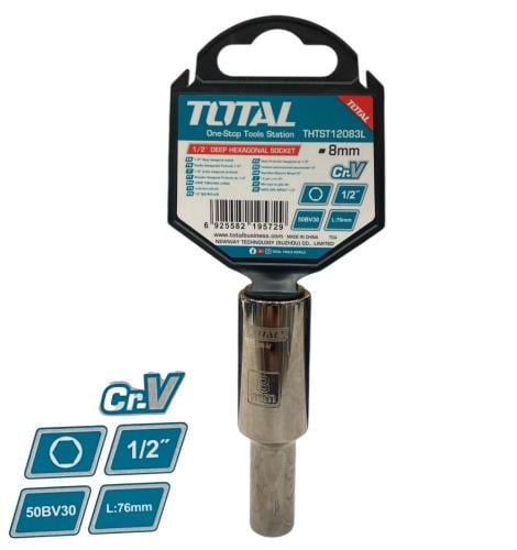 توتال لقمه مسدس طويل صلب 8ملي 12083