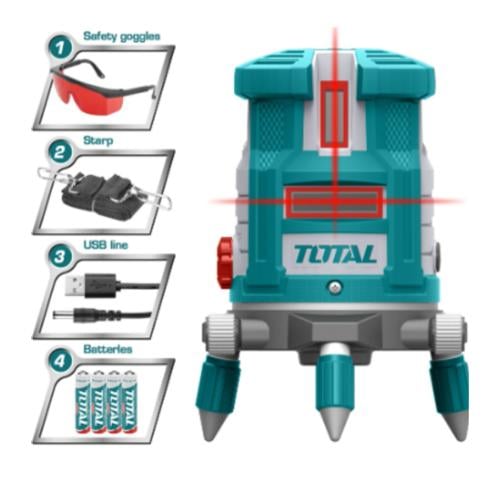 ميزان ليزر توتال بخطوط متعددة مع ستاند قابل للتعدي...