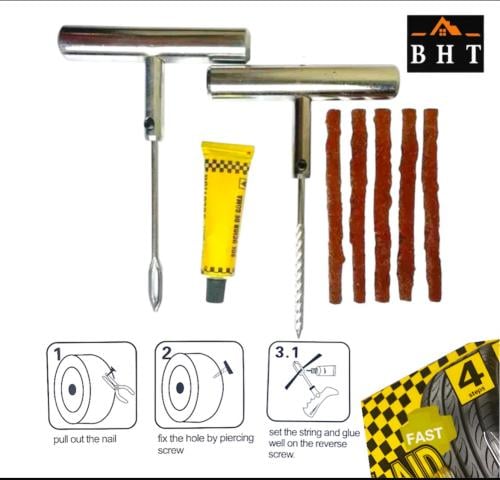 مفك مع رقعة كفرات و غراء مسكة كروم 8قطعة