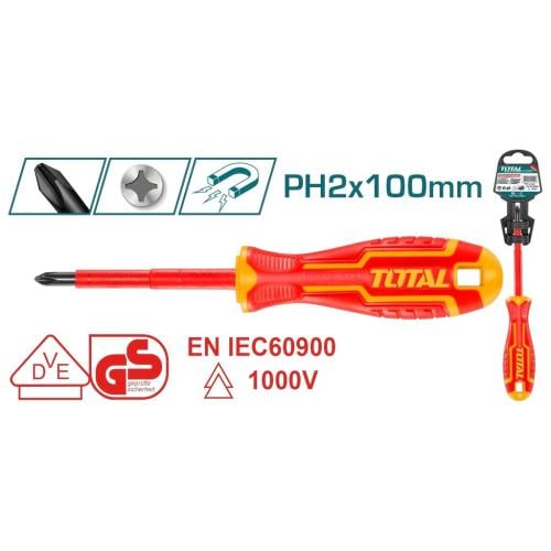 توتال مفك معزول 2*100 مربع كبير 2100