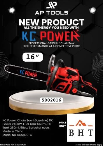 منشار حطب بنزين 16بوصة KC POWER عالي الجودة ضمان 6...