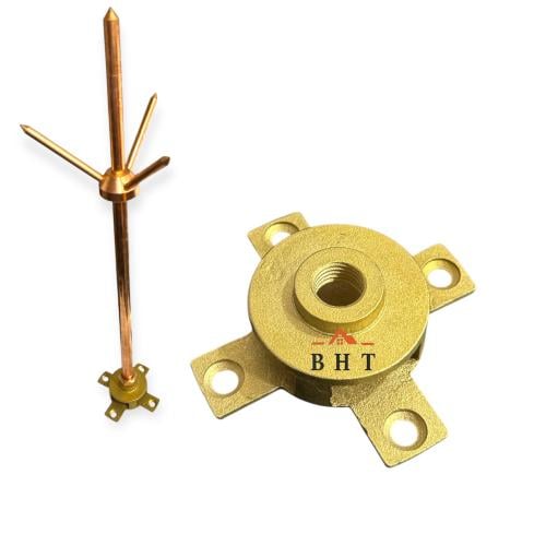 قاعدة مع عمود نحاس مانع صواعق مشبك تأريض (تأريض) أ...