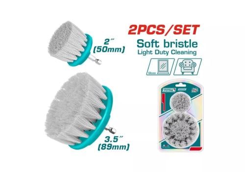 توتال فرشه تنظيف اثاث تركب بدريل 2قطعه رمادي 3235