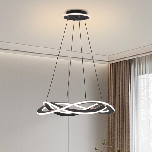 ثريا مودرن دائرية سوداء – أناقة عصرية لإضاءة مثالي...