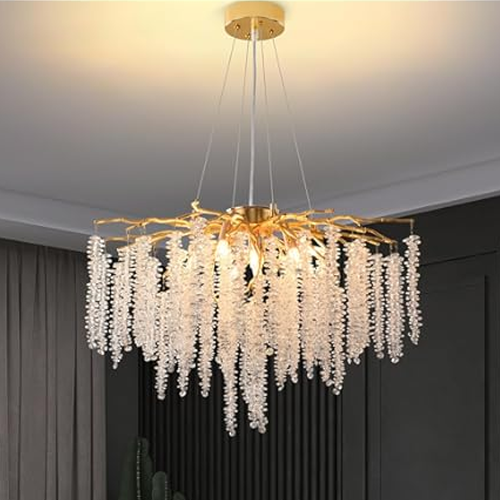 ثريا بتصميم ريفي من سبوتنيك من الكريستال والهندباء...