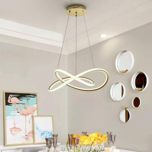 ثريا مودرن دائرية بتصميم حلقي باللون الذهبي– إضاءة...