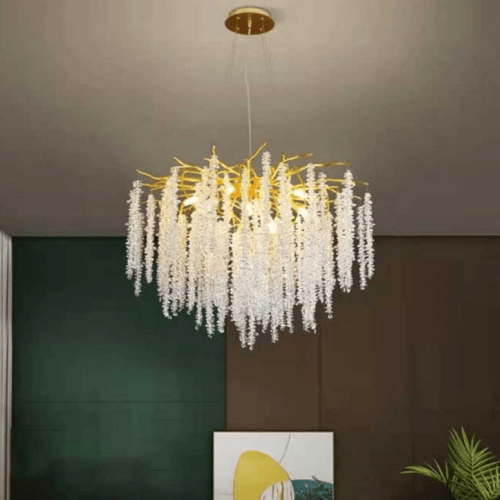 ثريا بتصميم ريفي من سبوتنيك من الكريستال والهندباء...