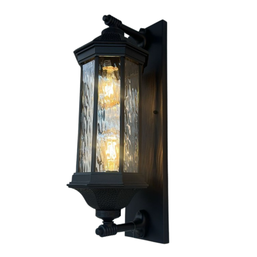 فانوس جداري خارجي اسود بدون لمبة