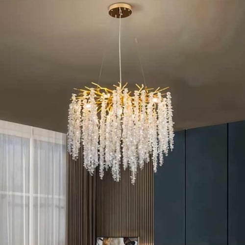 ثريا بتصميم ريفي من سبوتنيك من الكريستال والهندباء...