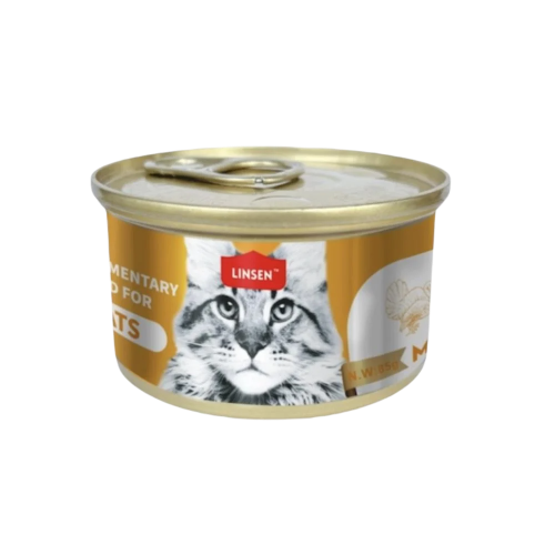 لينسن معلبات للقطط الديك الرومي مع اللحم الضأن في...
