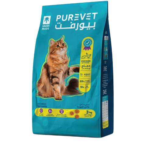 بيورفت طعام جاف متكامل للقطط البالغة - 3 كيلو