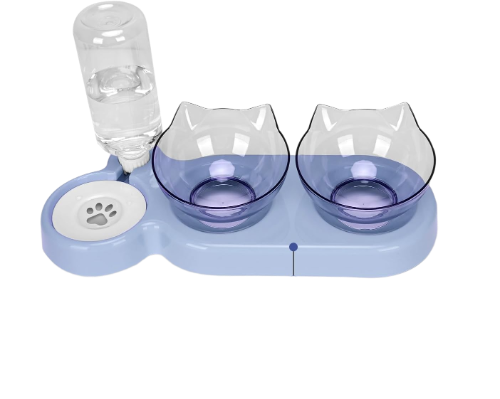 وعاء طعام و ماء مائل بزاوية 15 درجة قابل للفصل وال...